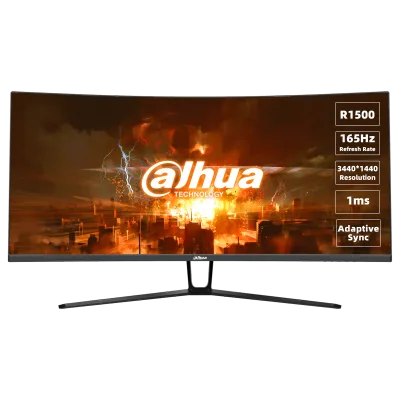 DAHUA E330C 34-Inch WQHD 165Hz Curved Gaming Monitor 1500R 1ms Adaptive Sync Black Monitor (DHI-LM34-E330C)